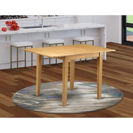 East West Furniture 30 x 48 in. Norden Rectangular Table with 2 Drop Leaves - Oak NDT-OAK-T